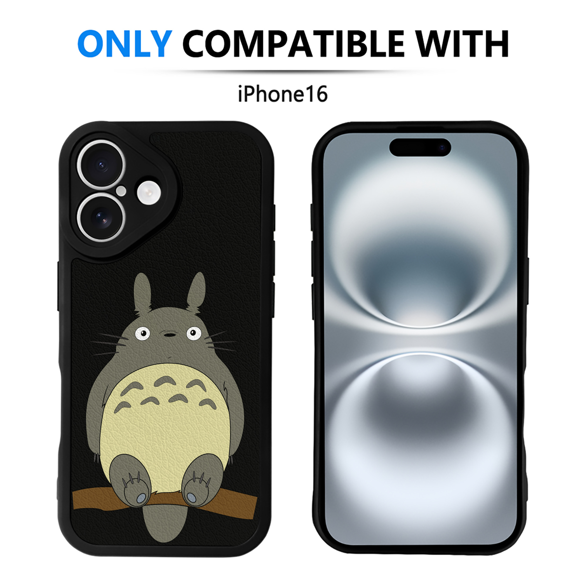 （画像用） となりのトトロ 草壁メイ 草壁サツキ My Neighbor Totoro Satsuki Kusakabe Mei Kusakabe 【iPhone 16シリーズ対応】シリコンスマホケース（レザー調） 材質：シリコン
